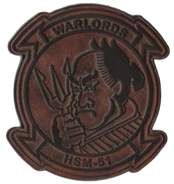 Officially Licensed US Navy HSM-51 Warlords Leather Patches