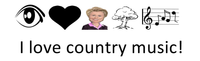 I Love Country Music Bumper/Window Sticker