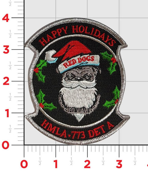 Official HMLA-773 DET A Red Dogs Christmas Patch