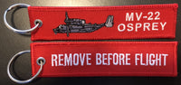 USMC MV-22 Osprey REMOVE BEFORE FLIGHT Key Ring