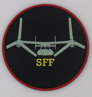 USMC MV-22 Qualification Patch- Safe For Flight (SFF) GITD with hook and loop