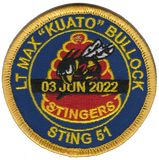 Official VFA-113 Stingers Lt Max Bullock Memorial Patch & Sticker