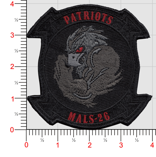 Officially Licensed MALS-26 Patriots Blackout Embroidery Patch