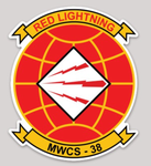 Officially Licensed USMC Marine Wing Communications Squadron MWCS-38 Red Lightning Sticker