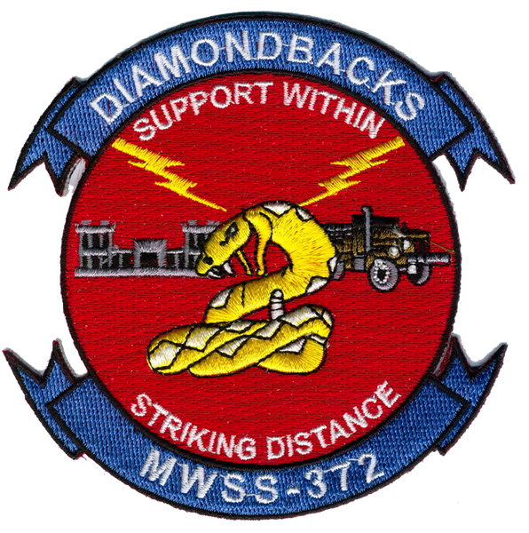 Officially Licensed USMC MWSS-372 Diamondbacks Patches