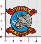 Officially Licensed USMC MWSS-374 Rhinos Patch