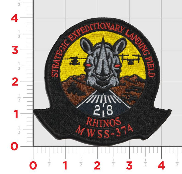 Officially Licensed USMC MWSS-374 Rhinos Patches