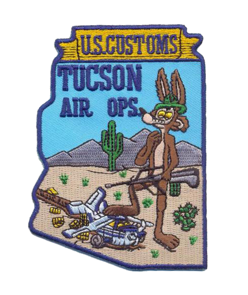 Legacy US Customs, Tucson Air Branch Patch, Coyote with Aug- No Hook and Loop