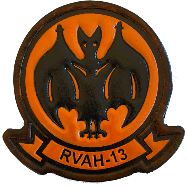 Officially Licensed US Navy RVAH-13 Bats Leather Squadron Patch