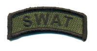 SWAT Tab Black Merrow- With Hook and Loop