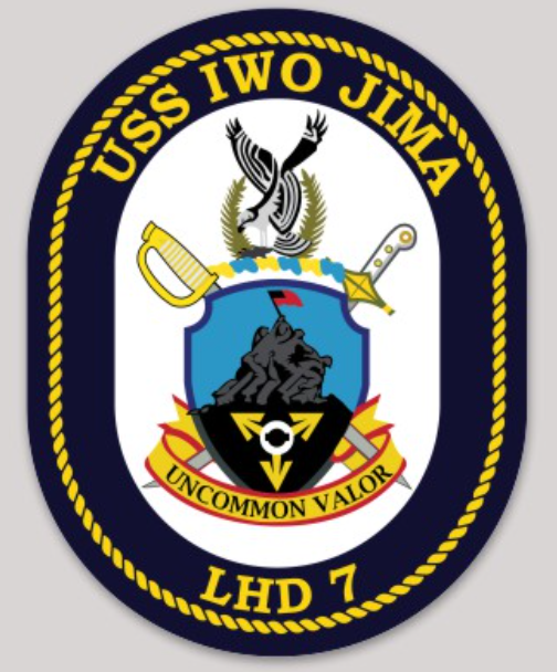 USS Iwo Jima LHD-7 Sticker – MarinePatches.com - Custom Patches ...