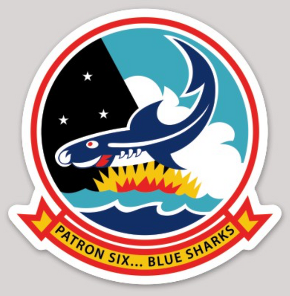 Officially Licensed US Navy VP-6 Blue Sharks Sticker