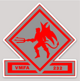 Officially Licensed USMC VMFA-232 Red Devils Sticker