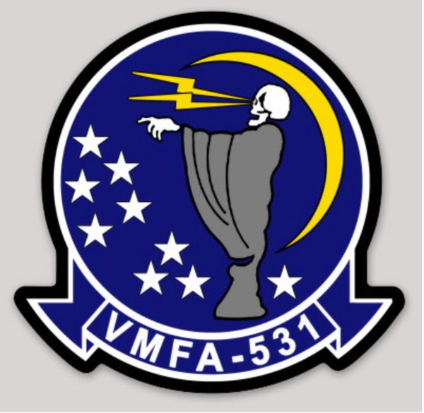 Officially Licensed USMC VMFA-531 Grey Ghost Sticker