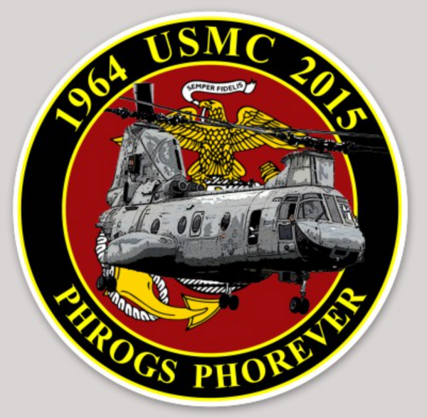 Officially Licensed USMC CH-46 Phrog Commemorative Sticker