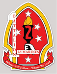 Officially Licensed USMC 1st Bn 2nd Marines Sticker