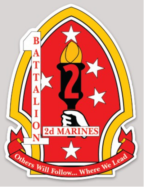 Officially Licensed USMC 1st Bn 2nd Marines Sticker
