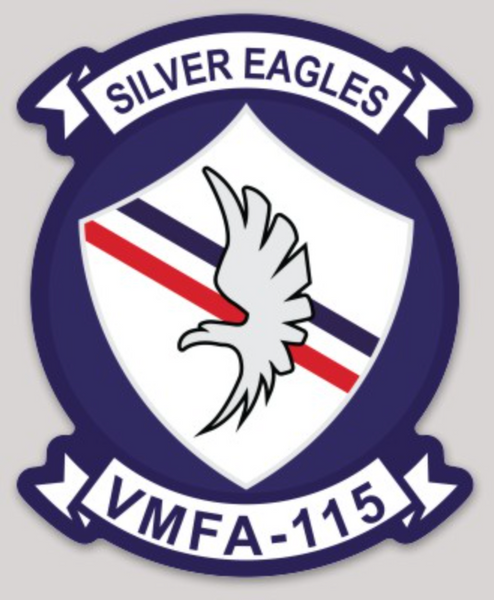 Officially Licensed USMC VMFA-115 Silver Eagles 1980's Sticker