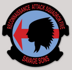 Officially Licensed US Navy RVAH-5 Savage Sons Squadron Sticker