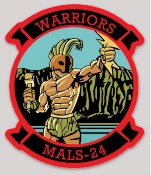 Officially Licensed USMC MALS-24 Warriors Sticker