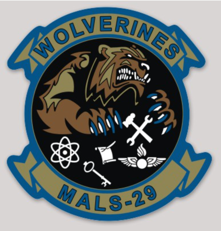 Officially Licensed USMC MALS-29 Wolverines Sticker – MarinePatches.com ...
