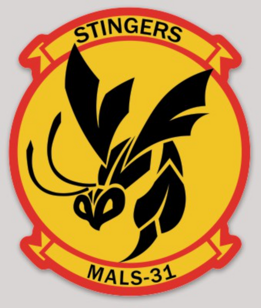 Officially Licensed USMC MALS-31 Stingers Sticker