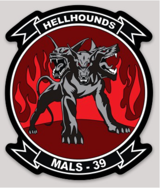 Officially Licensed USMC MALS-39 Hellhounds Sticker