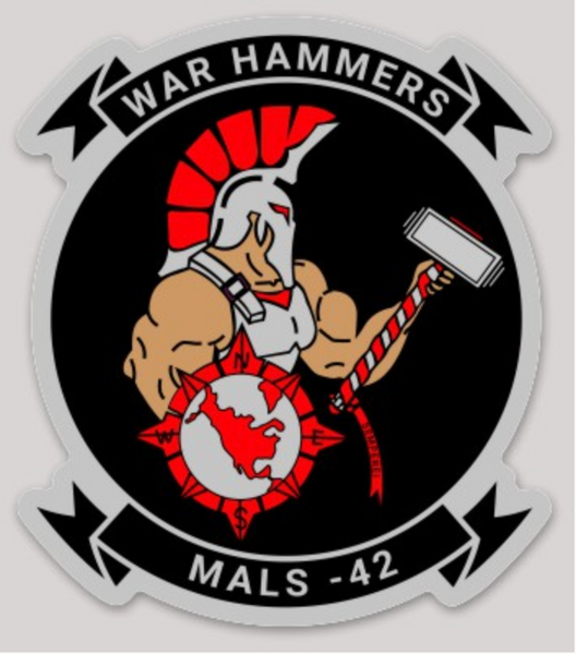 Officially Licensed USMC MALS-42 Warhammers Sticker