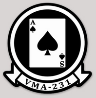 Officially Licensed USMC VMA-231 Ace of Spades Squadron Sticker