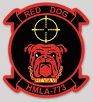 Officially Licensed USMC  HMLA-773 Red Dogs Sticker