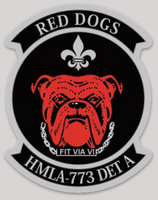 Officially Licensed USMC HMLA-773 Det A Red Dogs Squadron Sticker