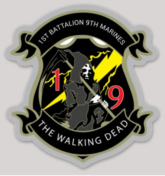 Officially Licensed 1st Battalion 9th Marines Walking Dead Sticker
