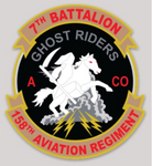 US Army A Co 7/158th Aviation Regiment Ghost Riders Desert Storm Sticker