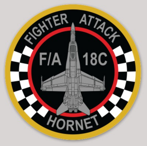 Officially Licensed USMC VMFA-312 Checkerboards F-18C Fighter Attack Sticker