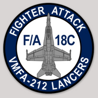 Officially Licensed USMC VMFA-212 Lancers F-18 Squadron Sticker