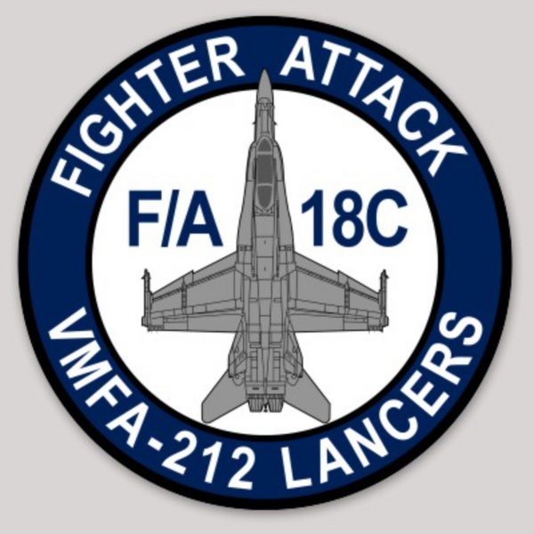 Officially Licensed USMC VMFA-212 Lancers F-18 Squadron Sticker