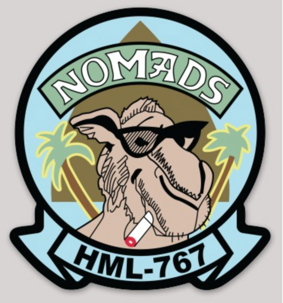 Officially Licensed USMC HML-767 Nomads Squadron Sticker