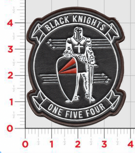 Officially Licensed US Navy VFA-154 Black Knights Hand Painted Leather Patch