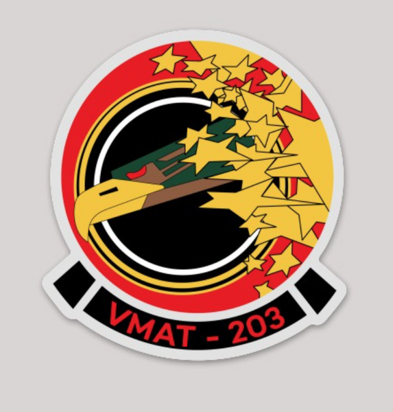 Officially Licensed USMC VMAT-203 Hawks Sticker