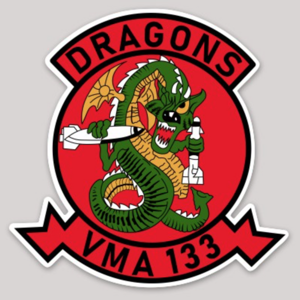 Officially Licensed USMC VMA-133 Dragons Sticker
