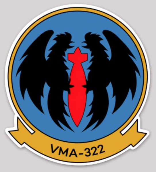 Officially Licensed USMC VMA-322 Fighting Gamecocks Sticker