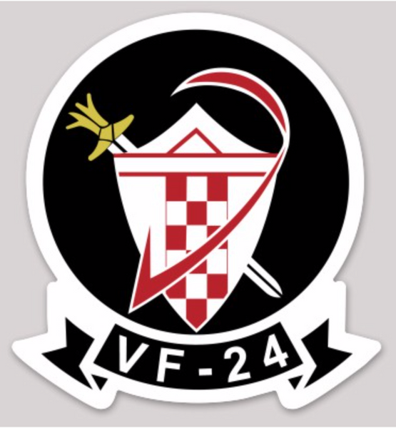 Officially Licensed US Navy Official VF-24 Checkertails Sticker