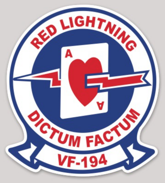 Officially Licensed US Navy VF-194 Red Lightening Sticker