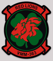 Officially Licensed USMC VMM-363 Lucky Red Lions Sticker