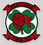 Officially Licensed USMC HMM-363 Lucky Red Lions Sticker