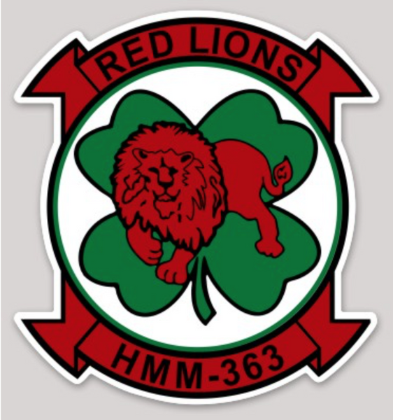 Officially Licensed USMC HMM-363 Lucky Red Lions Sticker