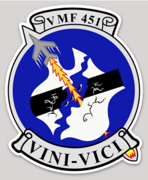 Officially Licensed USMC VMF-451 Blue Devils Sticker