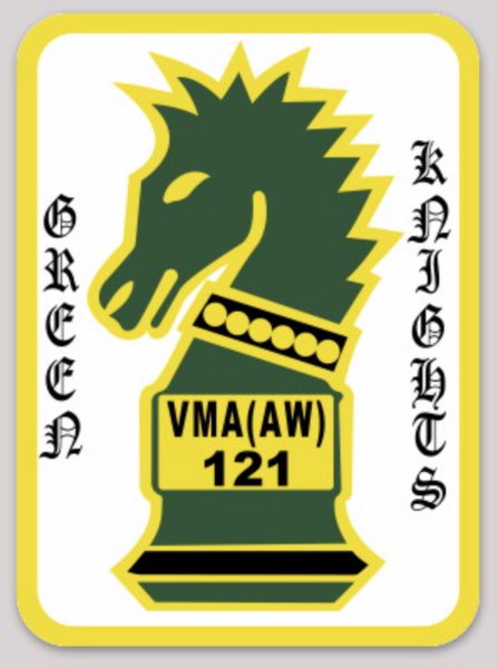 Officially Licensed USMC VMA(AW)-121 Green Knights Sticker