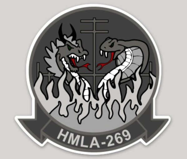 Officially Licensed USMC HMLA-269 Gunrunners Gray Squadron Sticker
