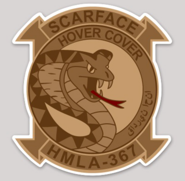 Officially Licensed USMC HMLA-367 Scarface Hover Cover Squadron Sticker